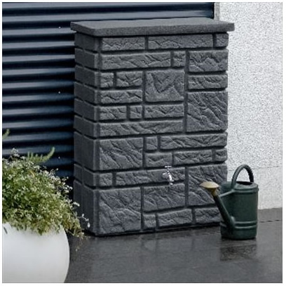 300L Maurano Stone Effect Water Butt - Charcoal