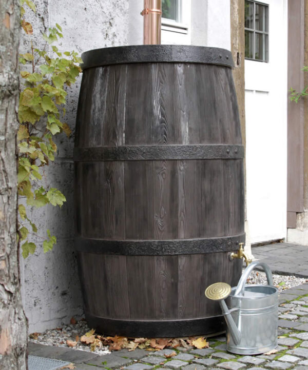 500L Burgundy Wood Effect Water Butt Barrel