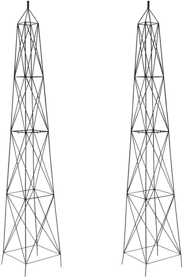 Pair of Roman Steel Garden Obelisks (2.1m) - Promotional Offer