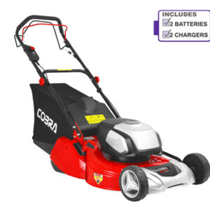 Cobra RM51SP80V Cordless Rear Roller Lawnmower with 2 x Battery & Charger