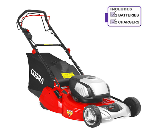 Cobra RM51SP80V Cordless Rear Roller Lawnmower with 2 x Battery & Charger