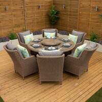 Robert Charles Boston 6 Seat Outdoor Weave Round Garden Furniture Dining Set