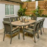 LG Outdoor Monza Aluminium 8 Seat Cushioned Armchair Garden Furniture Dining Set