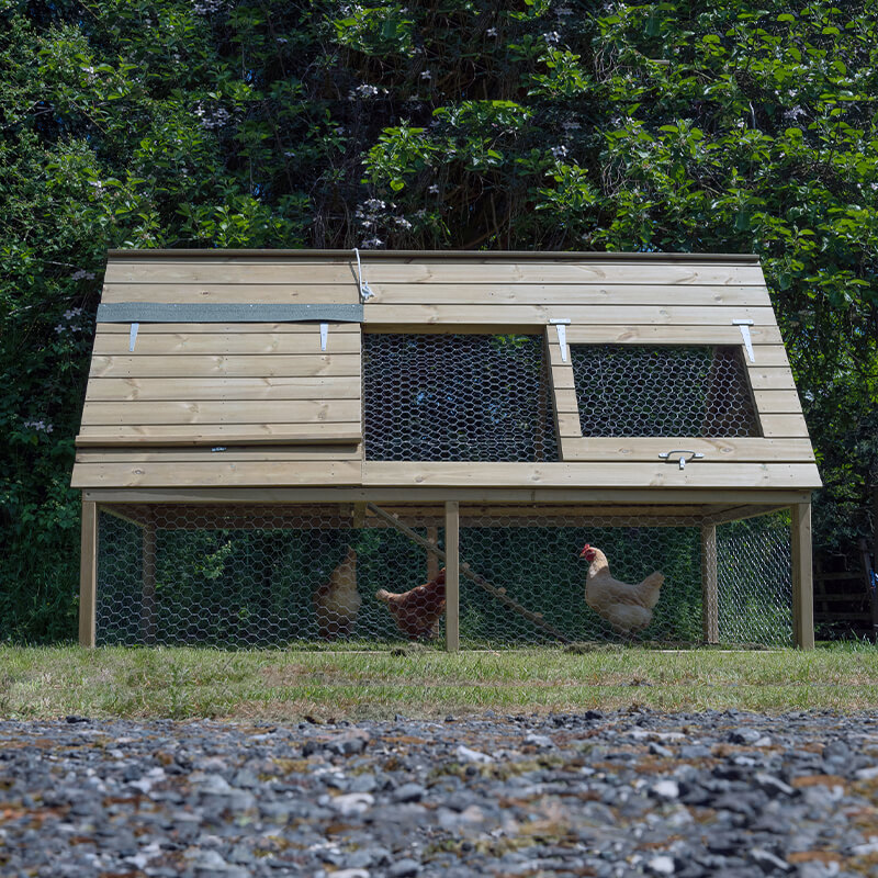 8'6 x 4'8 Forest Hedgerow Wooden Raised Large Chicken Coop (2.58m x 1.41m)