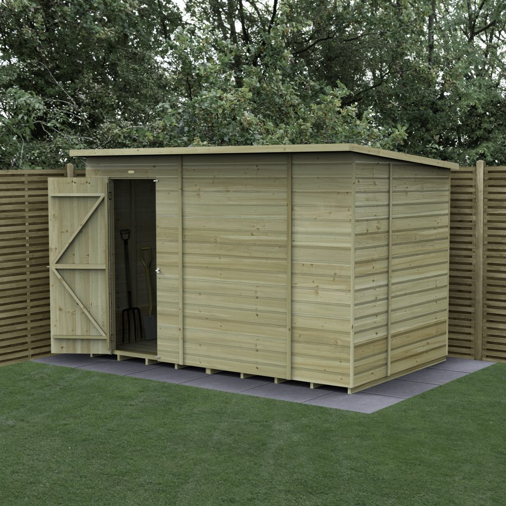 Forest Garden Beckwood Shiplap Pressure Treated 10x6 Pent Shed (No Window / Installation Included)