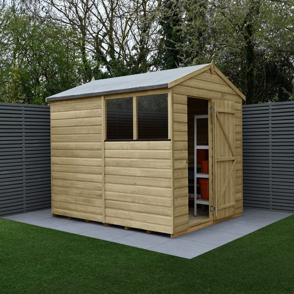 Forest Garden Beckwood Shiplap Pressure Treated 6x8 Apex Shed (Installation Included)