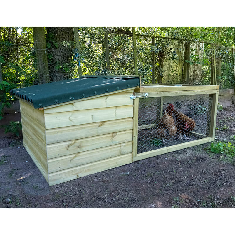 6'6 x 3'5 Forest Hedgerow Wooden Chicken Coop with 4ft Run (1.99m x 1.05m)