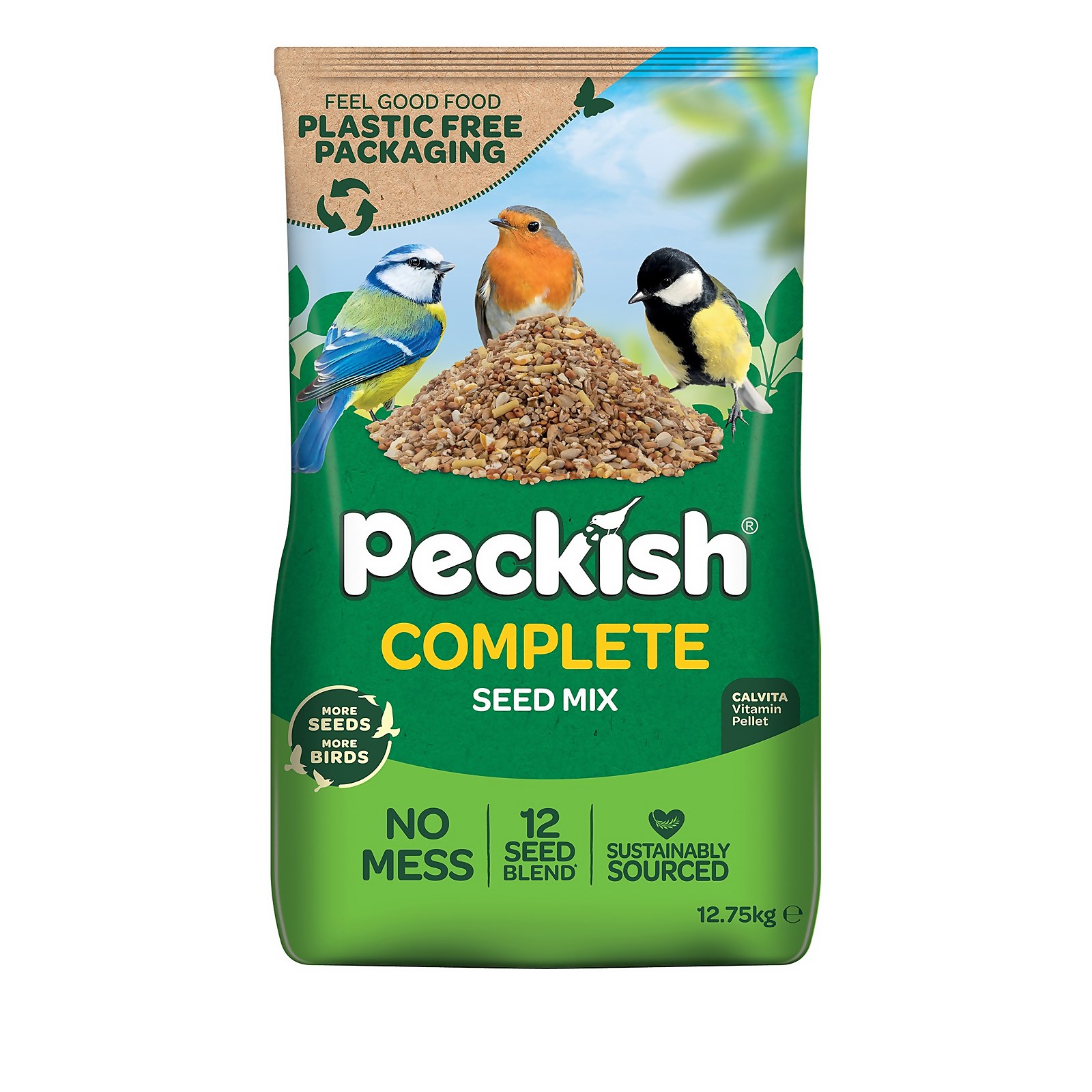Peckish Complete Seed No Mess Wild Bird Food Mix - 12.75kg