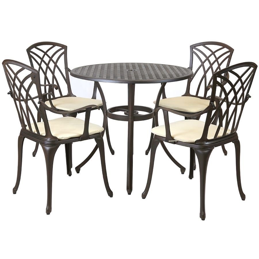 Charles Bentley 5-Piece Metal Stamford Patio Set With Cushions