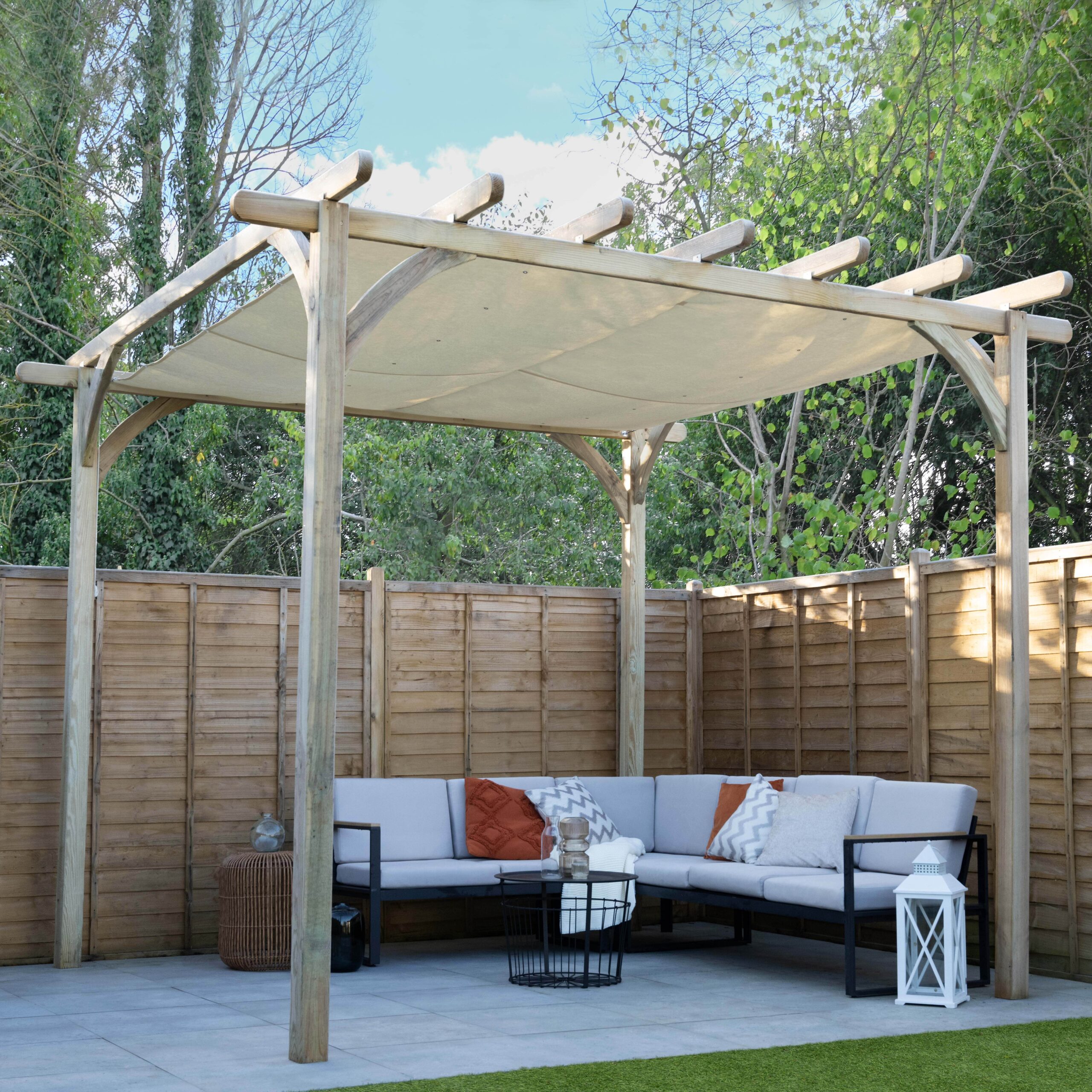 Forest Garden 3.6 x 3.6m Ultima Pergola with Canopy
