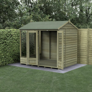 Forest Garden 8x6 4Life Reverse Apex Pressure Treated Summerhouse (Installation Included)