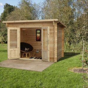 Forest Garden Harwood 3.0m x 2.0m Pent Single Glazed Log Cabin (24kg Polyester Felt With Underlay / Installation Included)