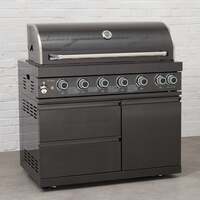 Draco Grills Outdoor Kitchen 6 Burner Black Stainless Steel Gas Barbecue, End of April 2024