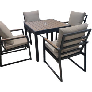 Norfolk Leisure Hemsby 4 Seater Square Dining Set (Taupe)