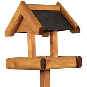 Riverside Woodcraft Rustic Slate Roof Bird Table