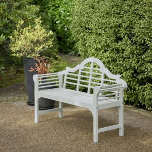 Greenhurst Lutyens Style Garden Bench (PU Coated - White)