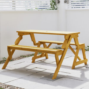 Modbury Two in One Convertible Garden Bench and Picnic Table - Modbury Two in One Convertible Garden Bench and Picnic Table