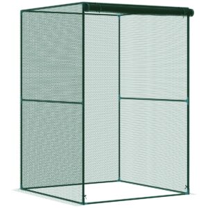 Outsunny Fruit Cage, Plant Protection Tent, 1.2 X 1.2 X 1.8M, Dark Green