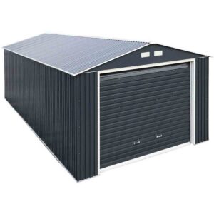 Storemore Sapphire 12x26ft Olympian Fronted Apex Metal Garage