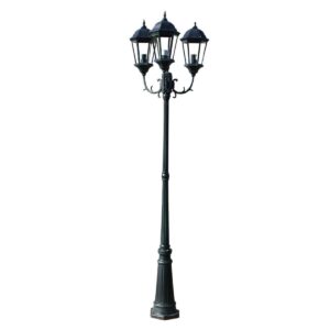 vidaXL Garden Light Post 3-arms 230cm Dark Green/Black Aluminium