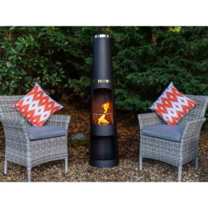 Glendale Chimenea BBQ & Log Holder - Black