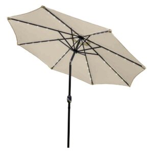 Monstershop Cream 2.7m LED Tilt Parasol