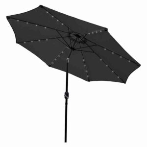 Monstershop Monstorshop Black 2.7m LED Tilt Parasol