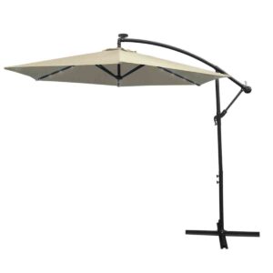 Monstershop Cream 3m LED Cantilever Parasol