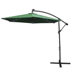 Monstershop Green 3m LED Cantilever Parasol