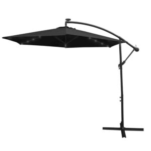 Monstershop Monstorshop Black 3m LED Cantilever Parasol