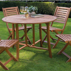 Greenhurst 4 Seat Round Folding Outdoor Dining Set