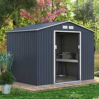 Apex Metal Garden Shed Grey 9ft x 6ft