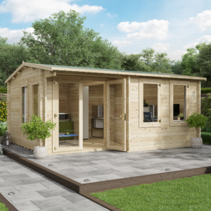 BillyOh Kent Garden Office - W5.0m x D4.0m 44mm - Log Cabin Office