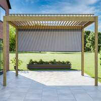 Bracken Outdoors Gemini 3m x 4m Wood Effect Aluminium Garden Pergola with 3m Blind, Mid February 2025