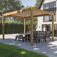 Bracken Outdoors Gemini 3m x 4m Wood Effect Rectangular Aluminium Garden Pergola