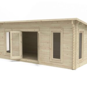 Forest Garden Arley 6.0m x 3.0m Pent Double Glazed Log Cabin (24kg Polyester Felt With Underlay / Installation Included)