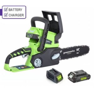 Greenworks G24CSK2 24V Chainsaw c/w battery and charger