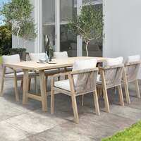 Kettler Cora Rope and Acacia Wood 6 Seat Rectangular Furniture Dining Set