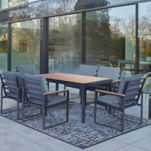 Norfolk Leisure Beeston Aluminium 6 Seater Dining Set (Grey)