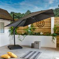 Bracken Outdoors Milan Grey 3m x 3m Square Cantilever Parasol