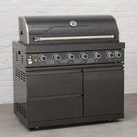 Draco Grills Outdoor Kitchen 6 Burner Black Stainless Steel Gas Barbecue, Mid May 2025