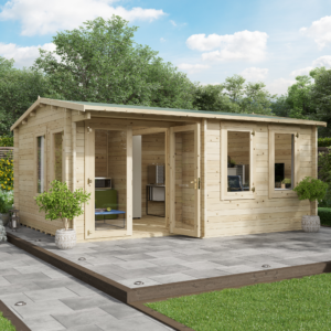 5.5m x 5m Kent Garden Office - PT - BillyOh Log Cabin - 44mm