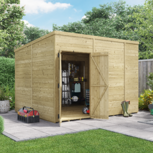 BillyOh Switch Tongue and Groove Pent Wooden Shed - 10x8 Windowless 15mm Garden Shed - 10 x 8ft Shed