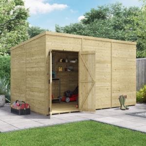 BillyOh Switch Tongue and Groove Pent Wooden Shed - 12x8 Windowless 15mm Garden Shed - 12 x 8ft Shed