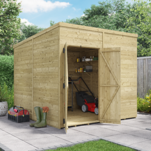 BillyOh Switch Tongue and Groove Pent Wooden Shed - 8x8 Windowless 15mm Garden Shed - 8 x 8ft Shed