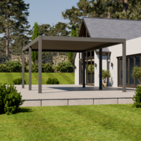 Bracken Outdoors Eclipse Plus 6m x 4m Grey Rectangular Motorised Aluminium Garden Pergola with Lights, Early June 2025