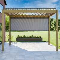 Bracken Outdoors Gemini 3m x 4m Wood Effect Aluminium Garden Pergola with 3m Blind, Early May 2025
