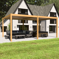 Bracken Outdoors Gemini 6m x 4m Wood Effect Rectangular Aluminium Garden Pergola, Early June 2025