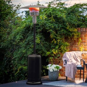 Stainless Steel Mushroom Patio Heater in Black with Silver Dome - Nevada - Rattan Direct