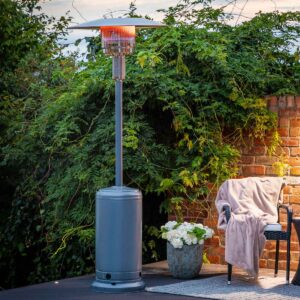Stainless Steel Mushroom Patio Heater in Silver with Silver Dome - Nevada - Rattan Direct